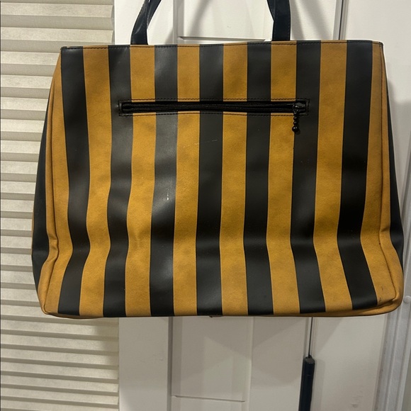 Carlos Falchi Sport Black and Gold Striped Tote Bag vintage 90’s - Picture 7 of 15